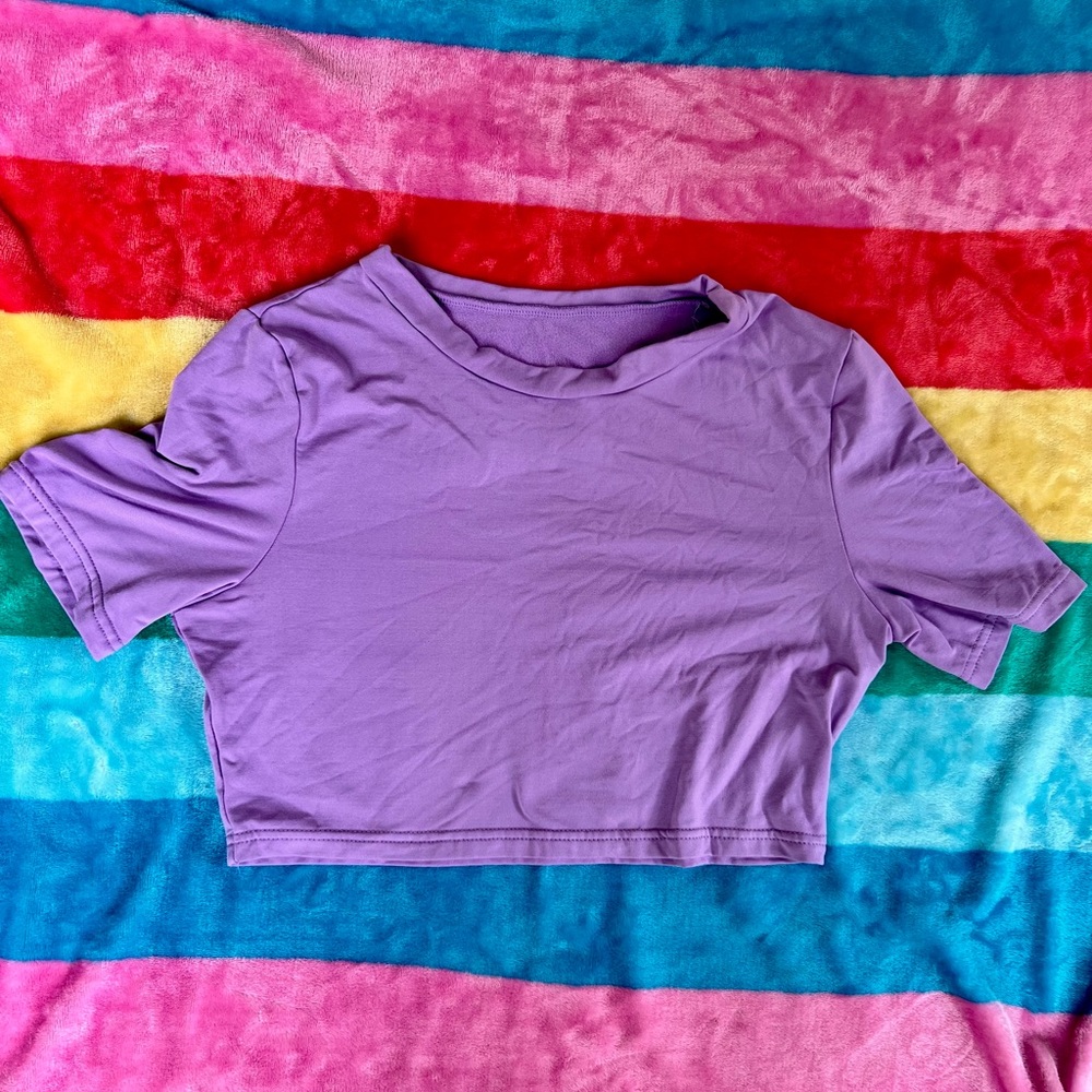 Purple Spandex Crop Top